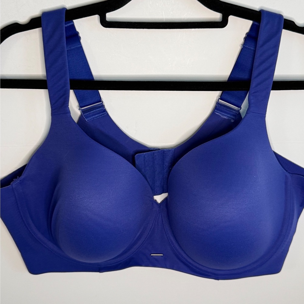 Cacique Blue Lightly Lined Balconette Bra 44DD Underwire Adjustable Straps